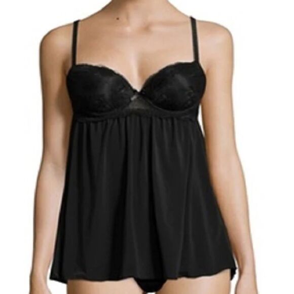 RENE ROFE SWEET DAYS CHEMISE Women's size Medium Black - Picture 1 of 4